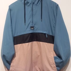 Billabong Teal and Black Hooded Lightweightwight Jacket